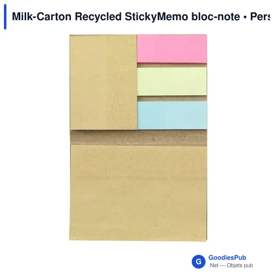 Bloc-notes personnalisable en carton de lait recyclé avec logo - Image 2