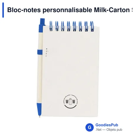 Bloc-notes personnalisable Milk-Carton Smart Note Set avec logo