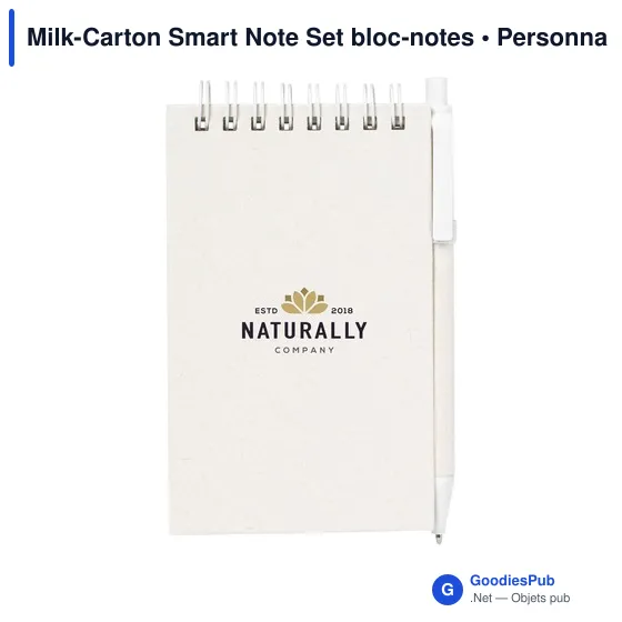 Bloc-notes personnalisable Milk-Carton Smart Note Set avec logo - Image 12