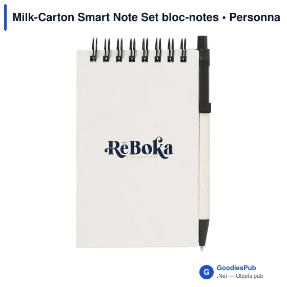 Bloc-notes personnalisable Milk-Carton Smart Note Set avec logo - Image 8