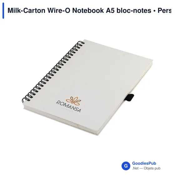 Carnet A5 personnalisable en briques de lait recyclées avec logo - Image 3