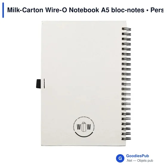 Carnet A5 personnalisable en briques de lait recyclées avec logo - Image 4