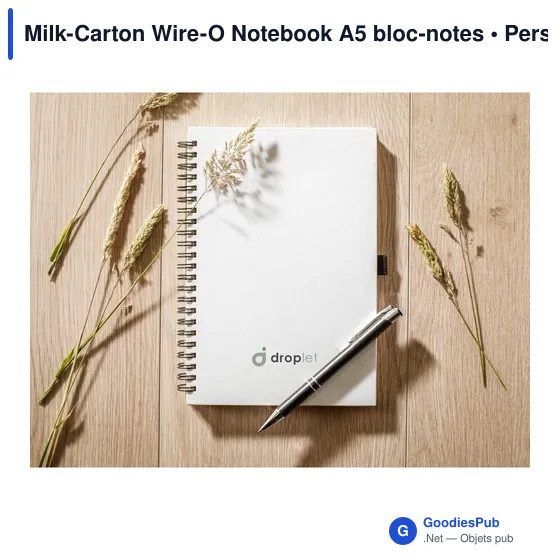 Carnet A5 personnalisable en briques de lait recyclées avec logo - Image 5