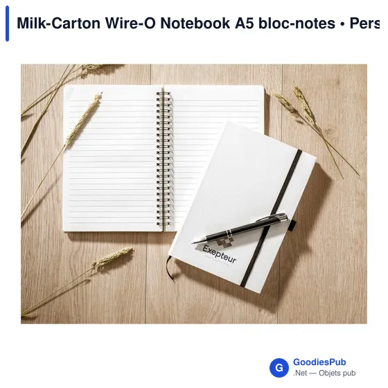 Carnet A5 personnalisable en briques de lait recyclées avec logo - Image 6