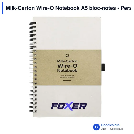 Carnet A5 personnalisable en briques de lait recyclées avec logo - Image 8