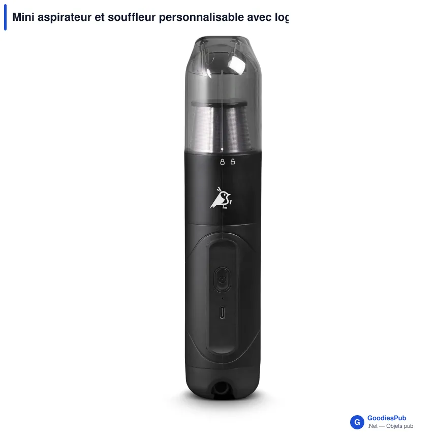 Mini aspirateur et souffleur personnalisable avec logo - Aqiila Airbird VB1 - Image 2