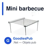 Mini barbecue personnalisable en aluminium et métal avec logo - Argent - Miniature 1