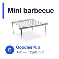 Mini barbecue personnalisable en aluminium et métal avec logo - Argent - Miniature 2