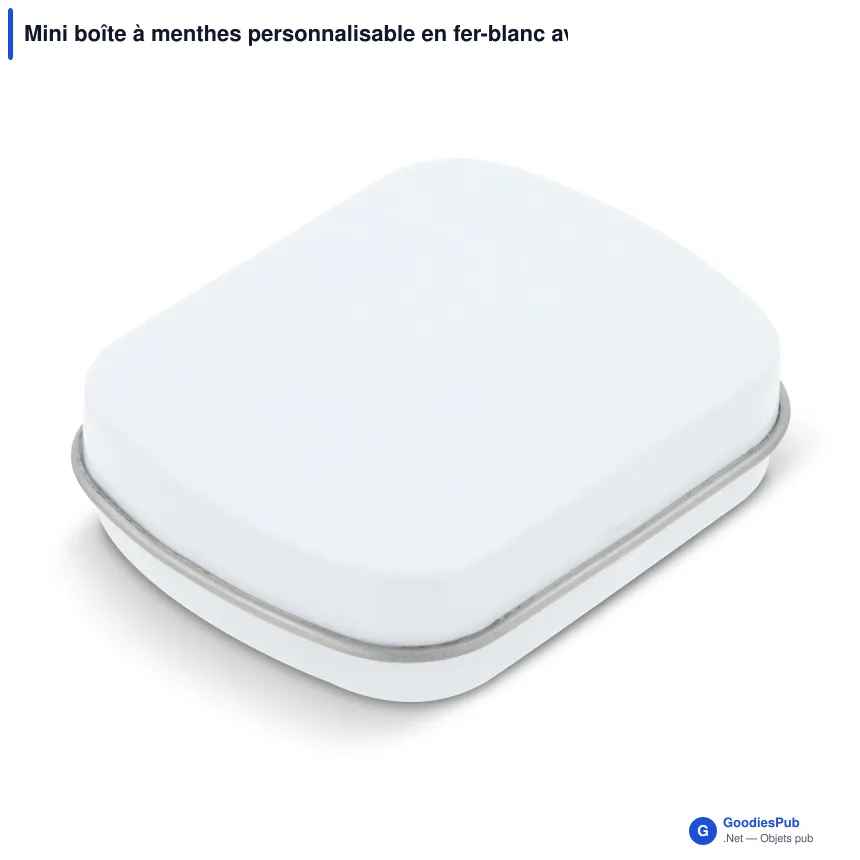 Mini boîte à menthes personnalisable en fer-blanc avec logo - Fer-blanc - Image 2