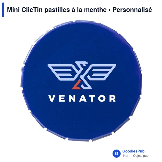 Boîte distributrice personnalisable Mini ClicTin pour pastilles à la mentheavec logo - Image 12