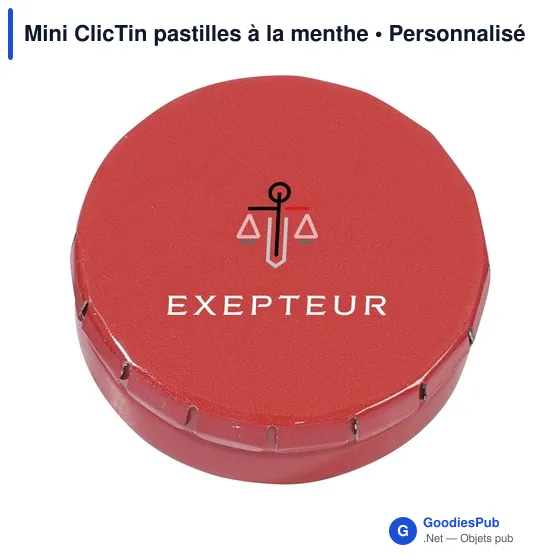 Boîte distributrice personnalisable Mini ClicTin pour pastilles à la mentheavec logo - Image 3