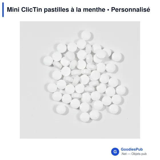 Boîte distributrice personnalisable Mini ClicTin pour pastilles à la mentheavec logo - Image 8
