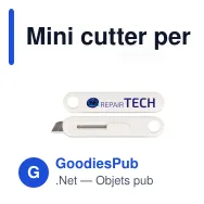 Mini cutter personnalisable en ABS avec logo - Couteau de bricolage blanc - Miniature 1