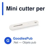 Mini cutter personnalisable en ABS avec logo - Couteau de bricolage blanc - Miniature 2