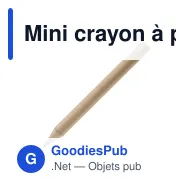 Mini crayon à papier personnalisable en bois FSC avec logo - 8,5 cm - Miniature 2