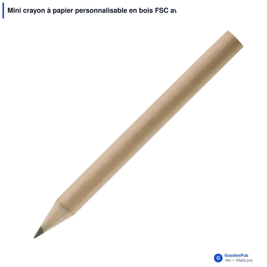 Mini crayon à papier personnalisable en bois FSC avec logo - 8,5 cm - Image 2