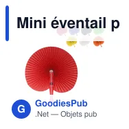 Mini éventail pliable personnalisable en plastique avec logo - 8 coloris - Miniature 1