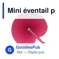 Mini éventail pliable personnalisable en plastique avec logo - 8 coloris - Miniature 2