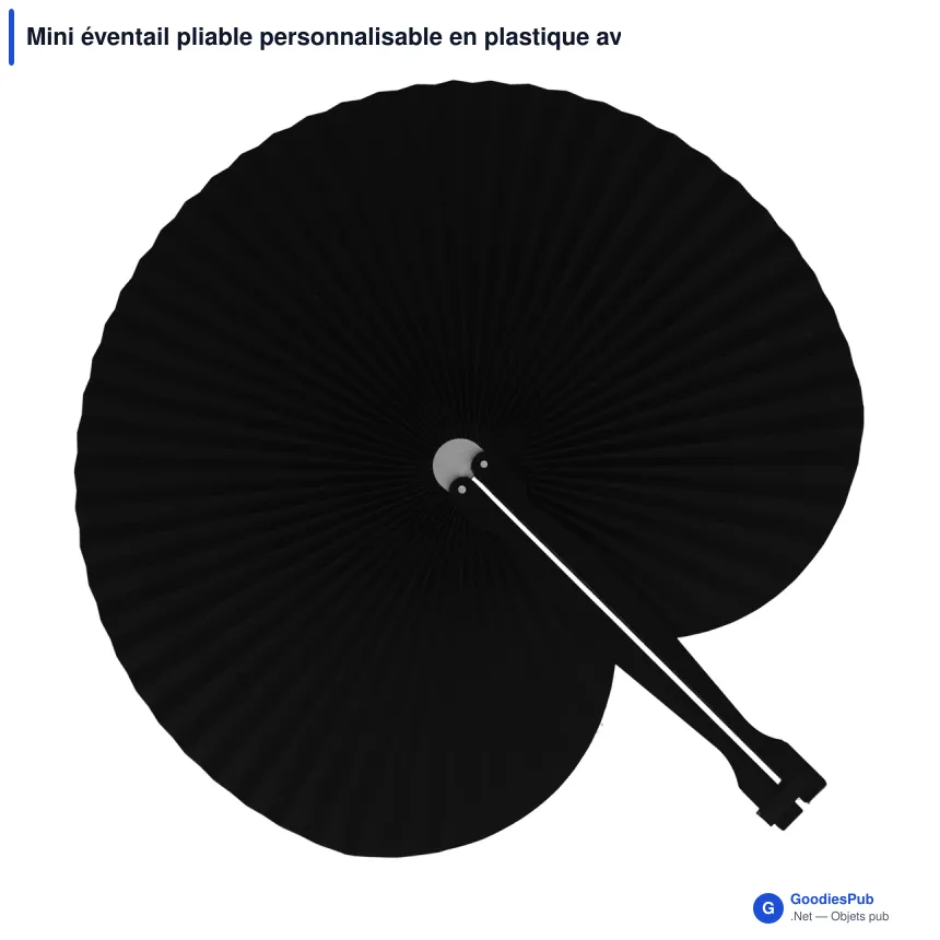 Mini éventail pliable personnalisable en plastique avec logo - 8 coloris - Image 3