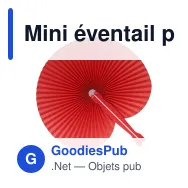 Mini éventail pliable personnalisable en plastique avec logo - 8 coloris - Miniature 4