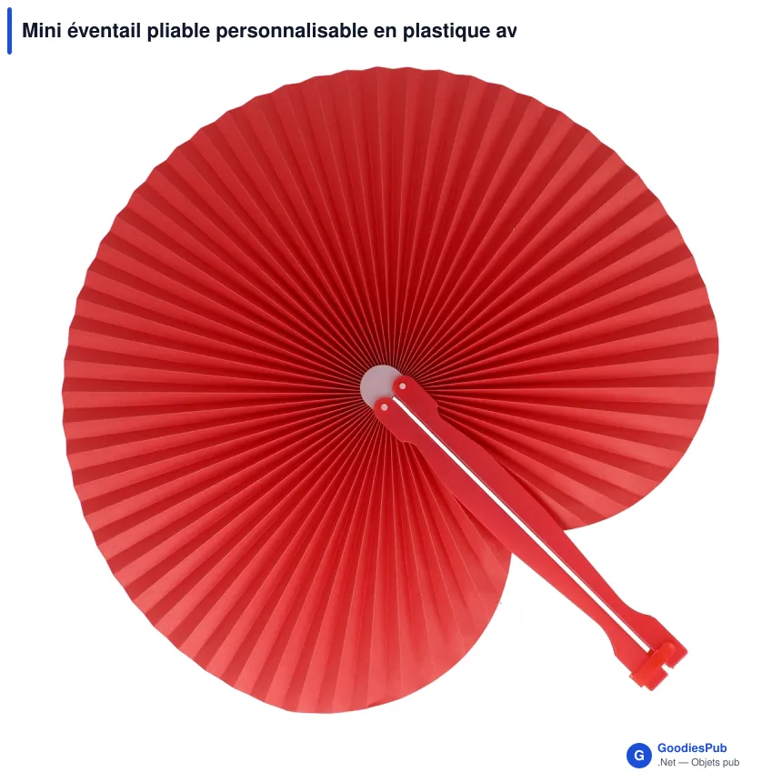 Mini éventail pliable personnalisable en plastique avec logo - 8 coloris - Image 4