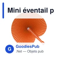 Mini éventail pliable personnalisable en plastique avec logo - 8 coloris - Miniature 5