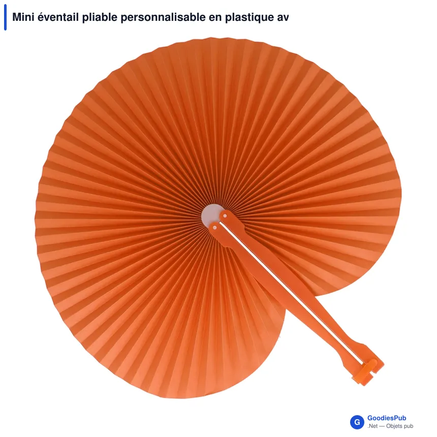 Mini éventail pliable personnalisable en plastique avec logo - 8 coloris - Image 5