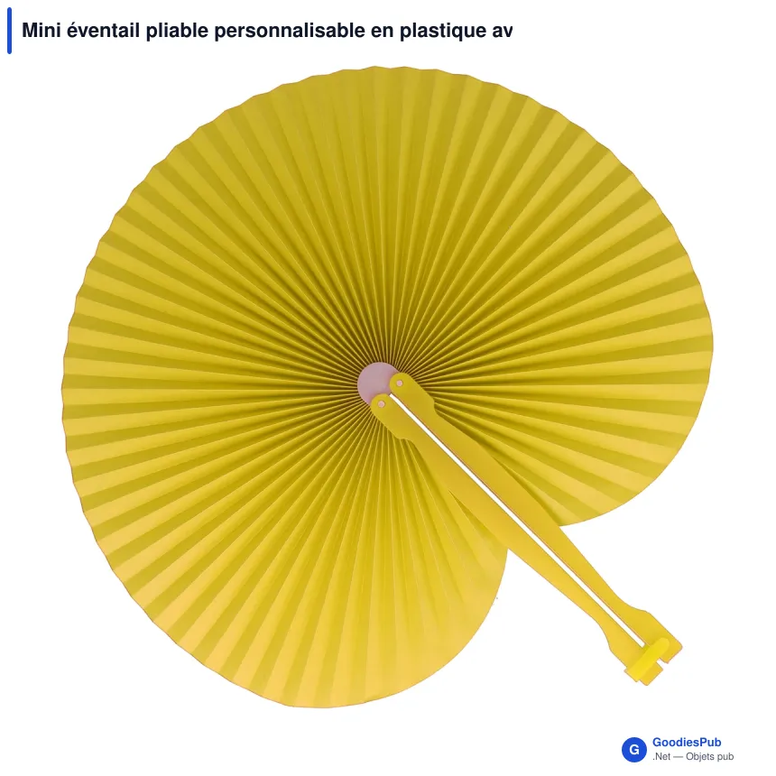 Mini éventail pliable personnalisable en plastique avec logo - 8 coloris - Image 6