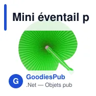 Mini éventail pliable personnalisable en plastique avec logo - 8 coloris - Miniature 7
