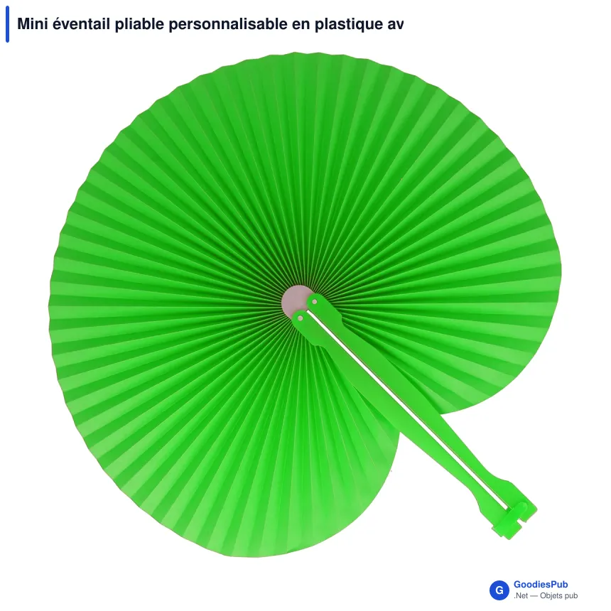 Mini éventail pliable personnalisable en plastique avec logo - 8 coloris - Image 7