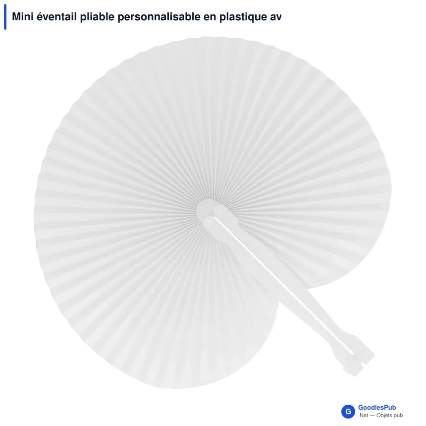 Mini éventail pliable personnalisable en plastique avec logo - 8 coloris - Image 9