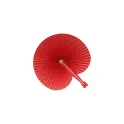 Variante Rouge - Mini éventail pliable personnalisable en plastique avec logo - 8 coloris