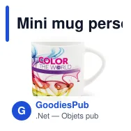 Mini mug personnalisable en sublimation grès cérame 180 ml avec logo - Miniature 1