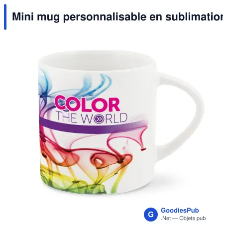 Mini mug personnalisable en sublimation grès cérame 180 ml avec logo