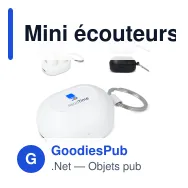 Mini écouteurs sans fil personnalisables format porte-clés avec logo - Porte-clés - Miniature 1