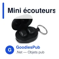 Mini écouteurs sans fil personnalisables format porte-clés avec logo - Porte-clés - Miniature 2