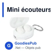 Mini écouteurs sans fil personnalisables format porte-clés avec logo - Porte-clés - Miniature 3