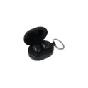 Variante Noir - Mini écouteurs sans fil personnalisables format porte-clés avec logo - Porte-clés
