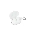 Variante Blanc - Mini écouteurs sans fil personnalisables format porte-clés avec logo - Porte-clés