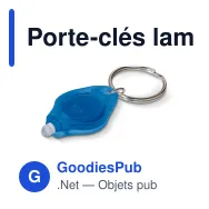 Porte-clés lampe personnalisable en ABS et inox avec logo - Mini format - Miniature 2