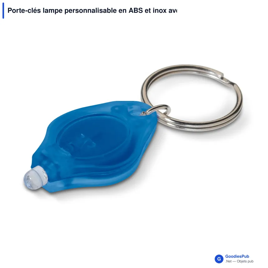 Porte-clés lampe personnalisable en ABS et inox avec logo - Mini format - Image 2