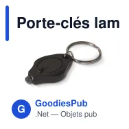 Porte-clés lampe personnalisable en ABS et inox avec logo - Mini format - Miniature 3