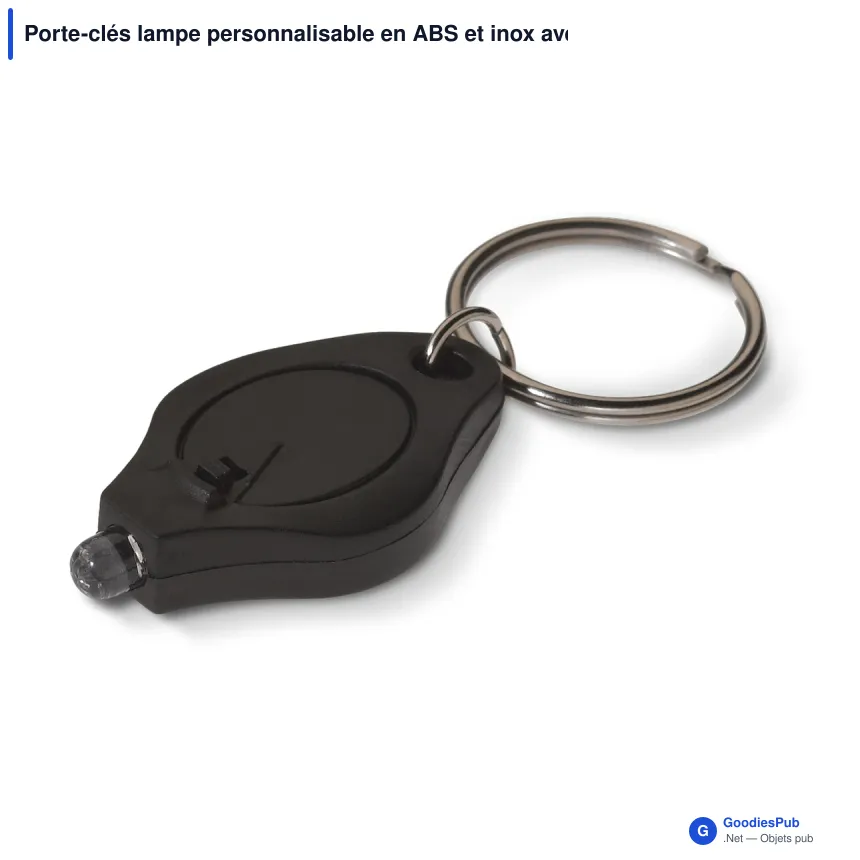 Porte-clés lampe personnalisable en ABS et inox avec logo - Mini format - Image 3