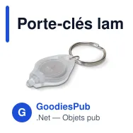 Porte-clés lampe personnalisable en ABS et inox avec logo - Mini format - Miniature 4
