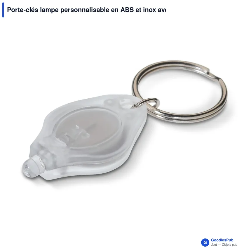 Porte-clés lampe personnalisable en ABS et inox avec logo - Mini format - Image 4