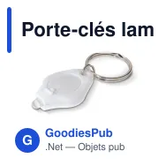 Porte-clés lampe personnalisable en ABS et inox avec logo - Mini format - Miniature 5