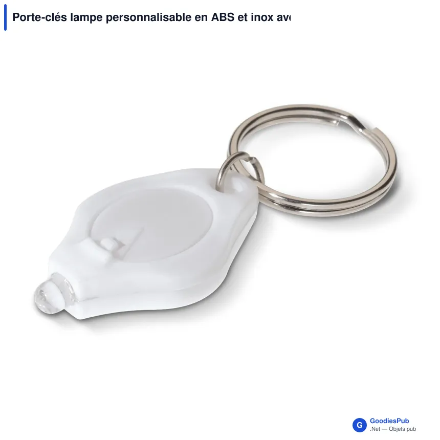 Porte-clés lampe personnalisable en ABS et inox avec logo - Mini format - Image 5