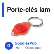 Porte-clés lampe personnalisable en ABS et inox avec logo - Mini format - Miniature 6