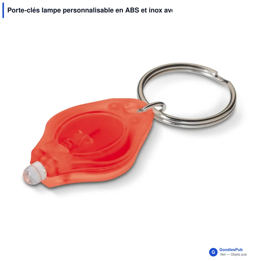 Porte-clés lampe personnalisable en ABS et inox avec logo - Mini format - Image 6