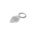Variante Blanc givré - Porte-clés lampe personnalisable en ABS et inox avec logo - Mini format